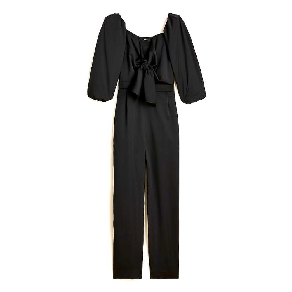 J Crew tie front jumpsuit in satin-back crepe. Size 8 - brand new with tags CUTE